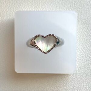 Silver Heart Mother of Pearl Ring